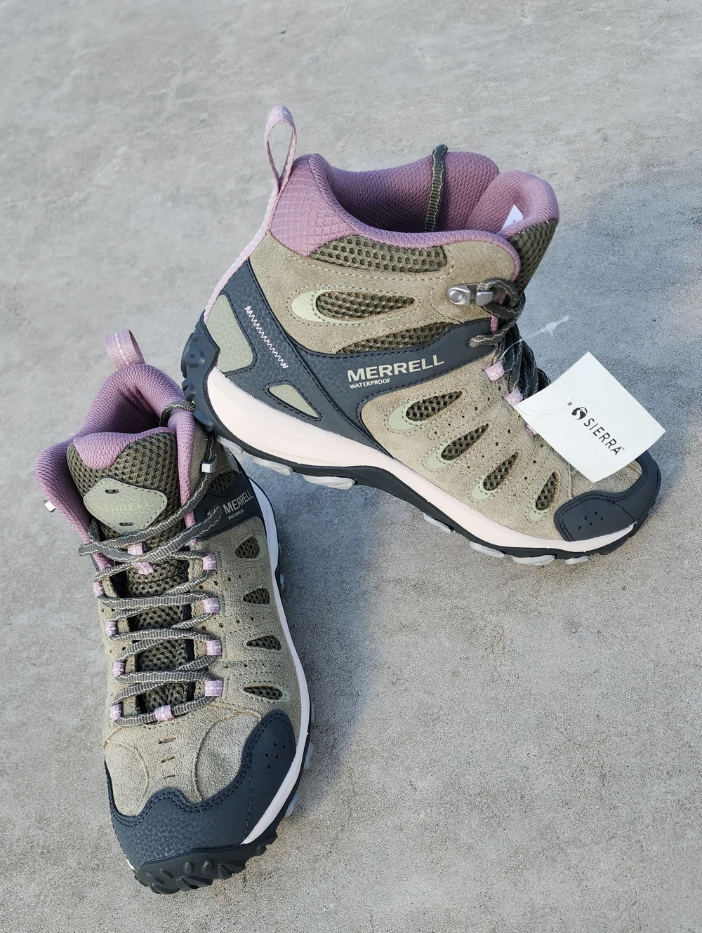Merrell J00005670 Crosslander 4 Olive and Lavender Waterproof Hiking Boots sz 9